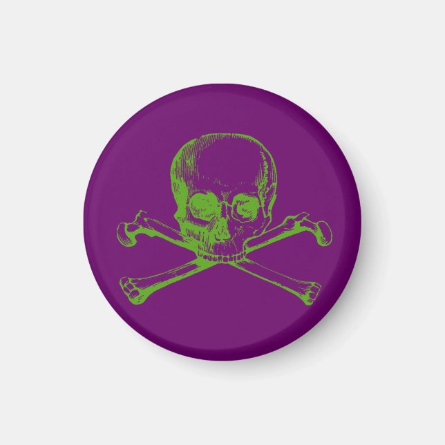 Vintage Skull & Crossbones Magnet (Front)