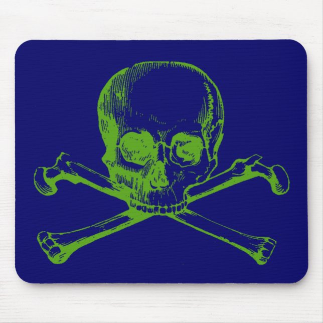 Vintage Skull & Crossbones Mouse Pad (Front)
