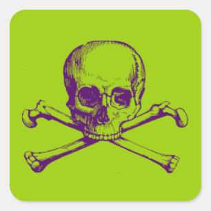 Vintage Skull & Crossbones Square Sticker