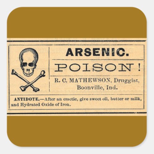 Vintage Skull Crossed Bones Arsenic Poison Label