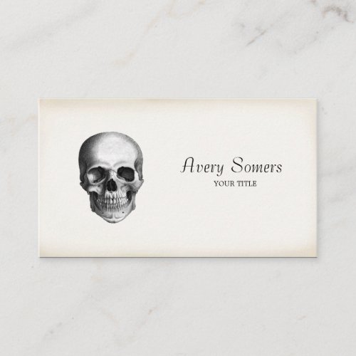 Vintage Skull Etching Aged Business Business Card