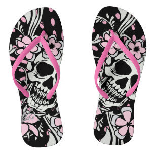 Vintage Skull Flip Flops