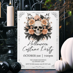 Vintage Skull Halloween Invitation