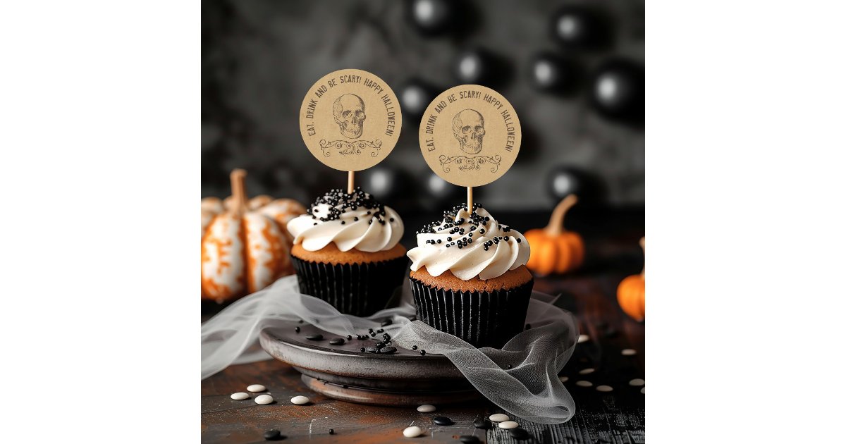 Vintage Skull Halloween Party Favor Classic Round Sticker | Zazzle