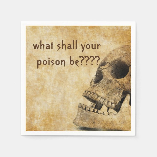 Vintage Skull Halloween Party Napkins (Front)