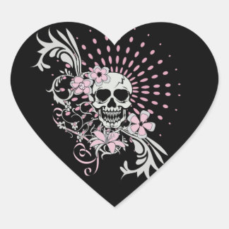 Vintage Skull Heart Sticker