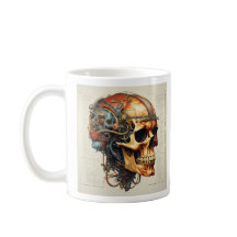 vintage skull human anatomy mug