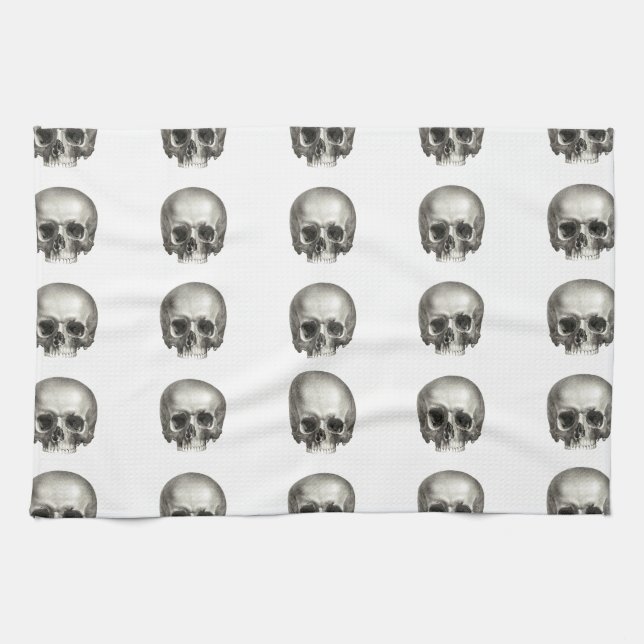 Vintage Skull Kitchen Towel (Horizontal)