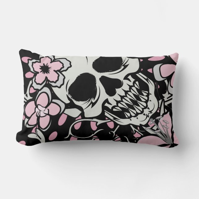 Vintage Skull Lumbar Pillow (Front)