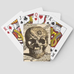 Vintage Skull Poker Cards