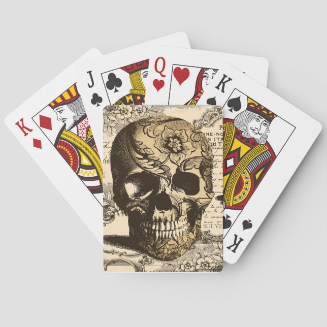Vintage Skull Poker Cards (Back)
