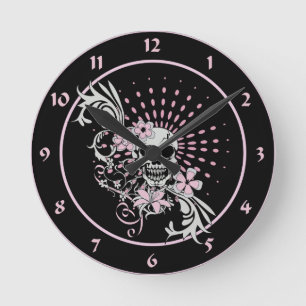 Vintage Skull Round Clock