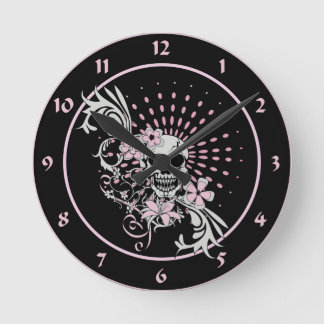 Vintage Skull Round Clock