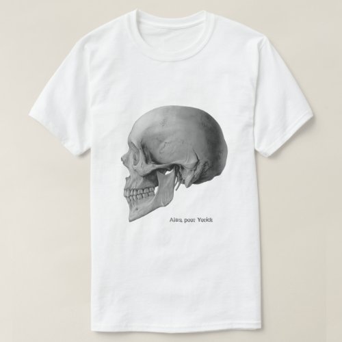 Vintage skull side Hamlet illustration tshirt