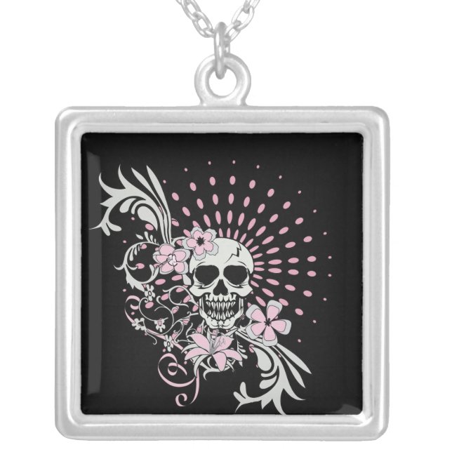 Vintage Skull Silver Plated Necklace (Front)