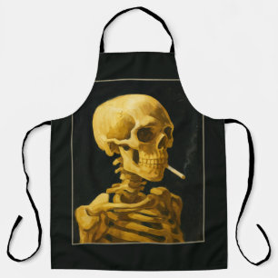 Vintage Skull Smoking – Unique Van Gogh Inspired Apron