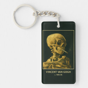 Vintage Skull Smoking – Unique Van Gogh Inspired Keychain