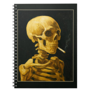 Vintage Skull Smoking – Unique Van Gogh Inspired Notebook