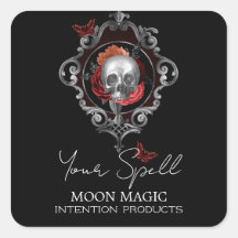 Vintage Skull Spell Jar Labels