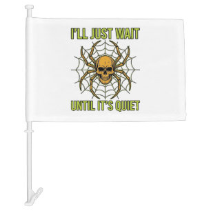 Vintage Skull Spider Funny Halloween T-Shirt Desig Car Flag