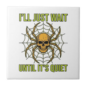 Vintage Skull Spider Funny Halloween T-Shirt Desig Ceramic Tile
