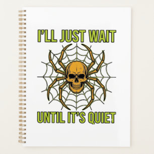 Vintage Skull Spider Funny Halloween T-Shirt Desig Planner