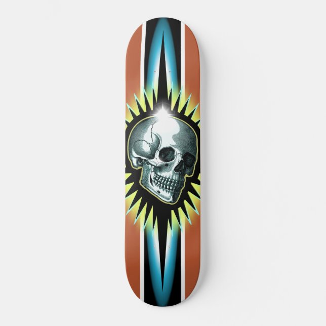 Vintage Skull Starburst Skateboard (Front)
