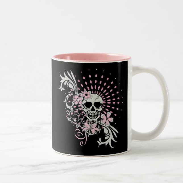 Vintage Skull Two-Tone Coffee Mug (Right)