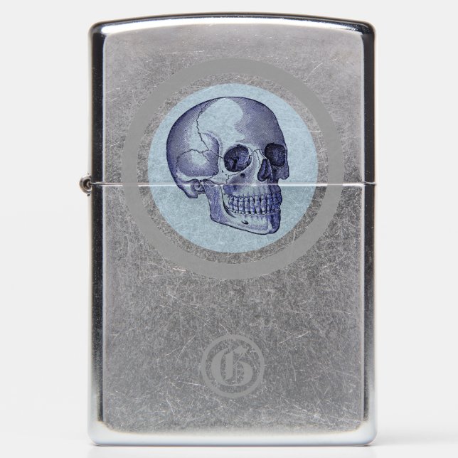 Vintage Skull Zippo Lighter (Front)