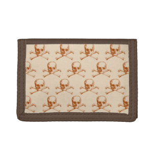 Vintage Skulls & Crossbones Trifold Wallet