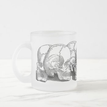 Vintage Skulls Frosted Glass Coffee Mug by WaywardMuse at Zazzle