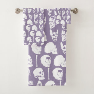 Vintage Skulls Pastel Bath Towel Set