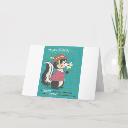 Vintage Skunk Happy Birthday Card