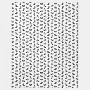 Vintage Skunks Pattern CUSTOM BACKGROUND COLOR Fleece Blanket