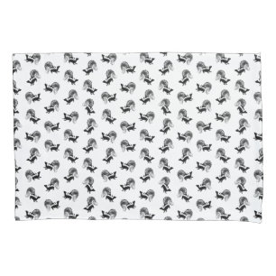 Vintage Skunks Pattern CUSTOM BACKGROUND COLOR Pillow Case