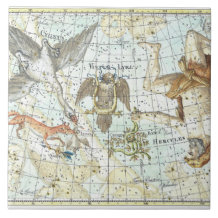 Vintage Sky Map Constellation of Hercules 