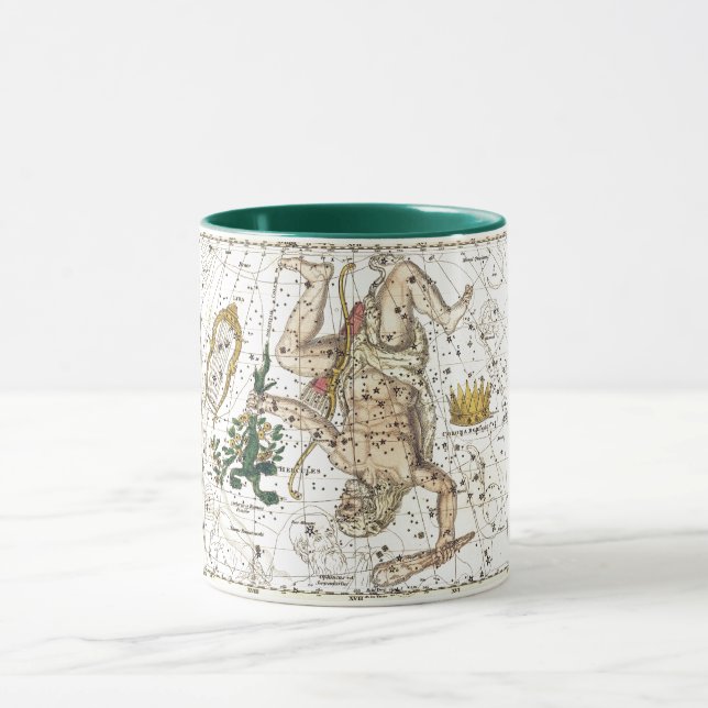 Vintage Sky Map Constellation of Hercules  Mug (Center)