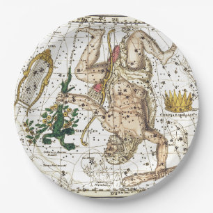 Vintage Sky Map Constellation of Hercules  Paper Plates