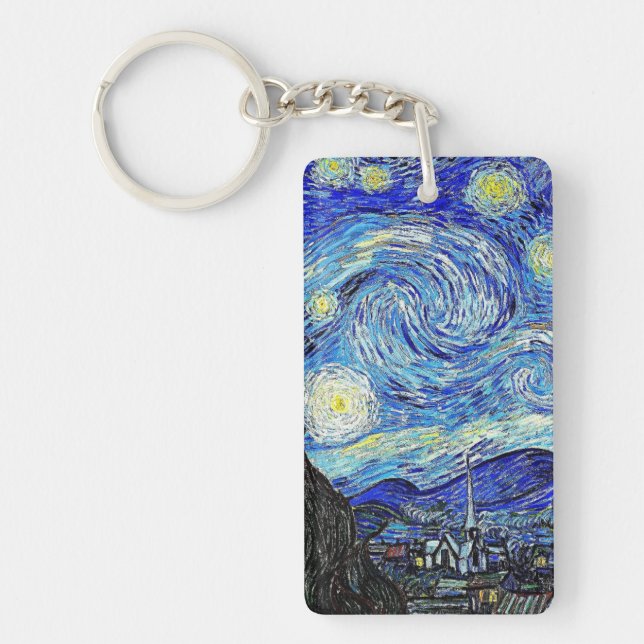 Vintage Sky Night Starry Night Keychain (Front)