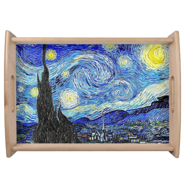 Vintage Sky Night Starry Night Serving Tray (Front)