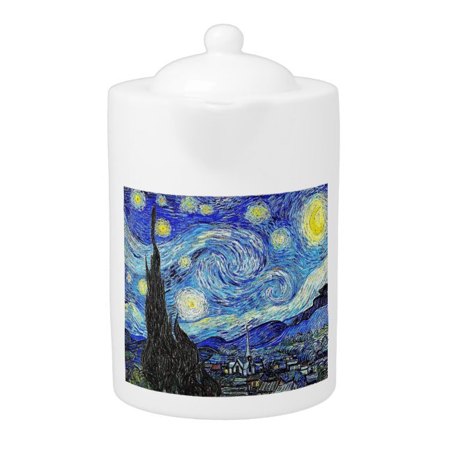 Vintage Sky Night Starry Night Teapot (Front)