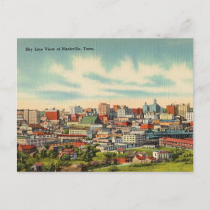 Vintage, Skyline of Nashville, Tennessee Postcard