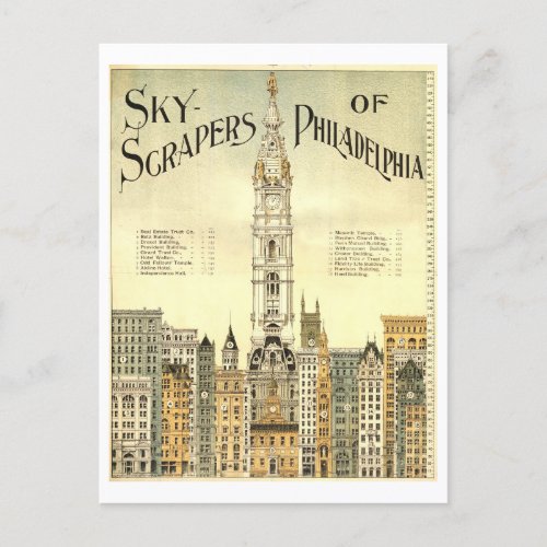 Vintage Skyscrapers of Philadelphia Postcard