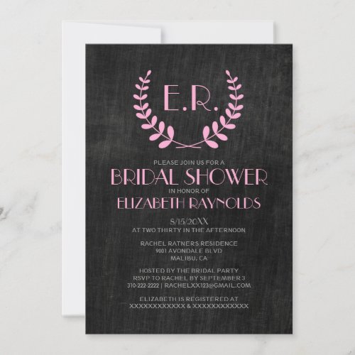 Vintage Slate Bridal Shower Invitations