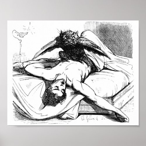 Vintage Sleep paralysis depiction Poster