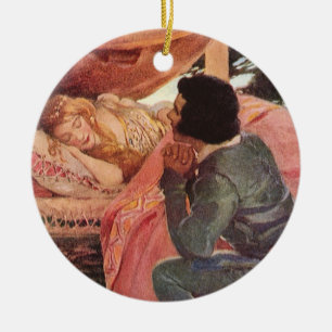 Vintage Sleeping Beauty by Jessie Willcox Smith Ceramic Ornament