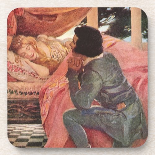 Vintage Sleeping Beauty by Jessie Willcox Smith Drink Coaster