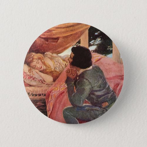 Vintage Sleeping Beauty by Jessie Willcox Smith Pinback Button