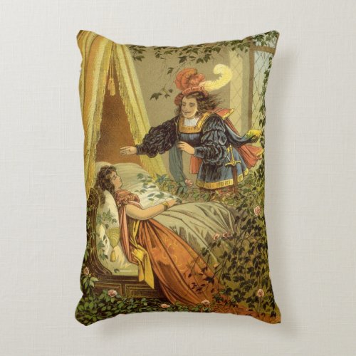 Vintage Sleeping Beauty Victorian Fairy Tales Accent Pillow