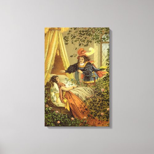 Vintage Sleeping Beauty Victorian Fairy Tales Canvas Print